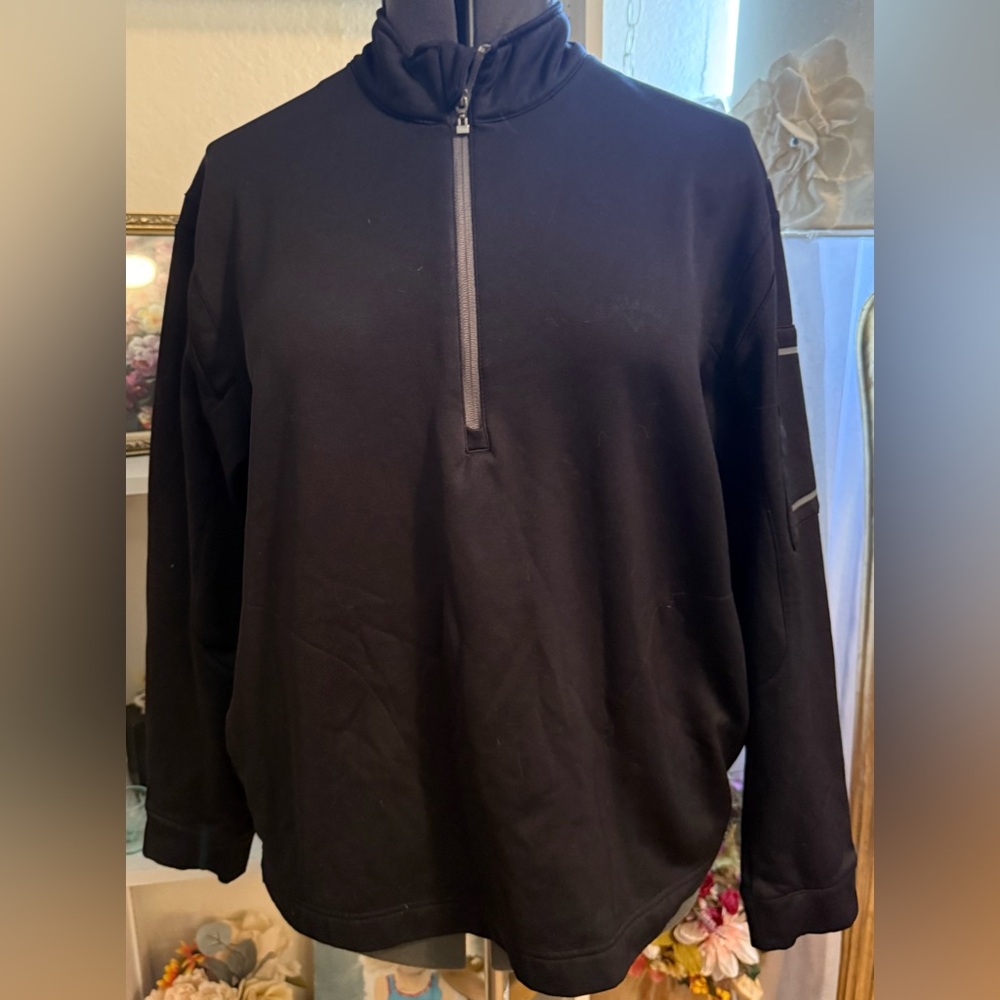 Callaway Men’s 1/4 Zip Golf Pullover Jacket Size Large Black Reflective Trim